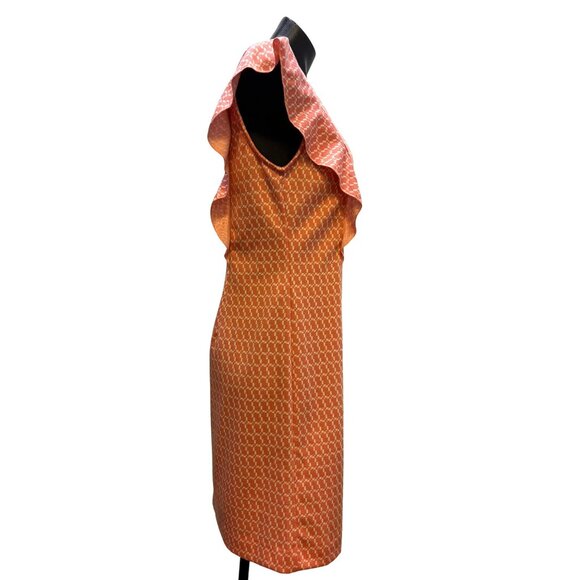 NWT Tyler Boe Ellie Dress Coral Links Ruffle Sleeve M - Picture 3 of 5